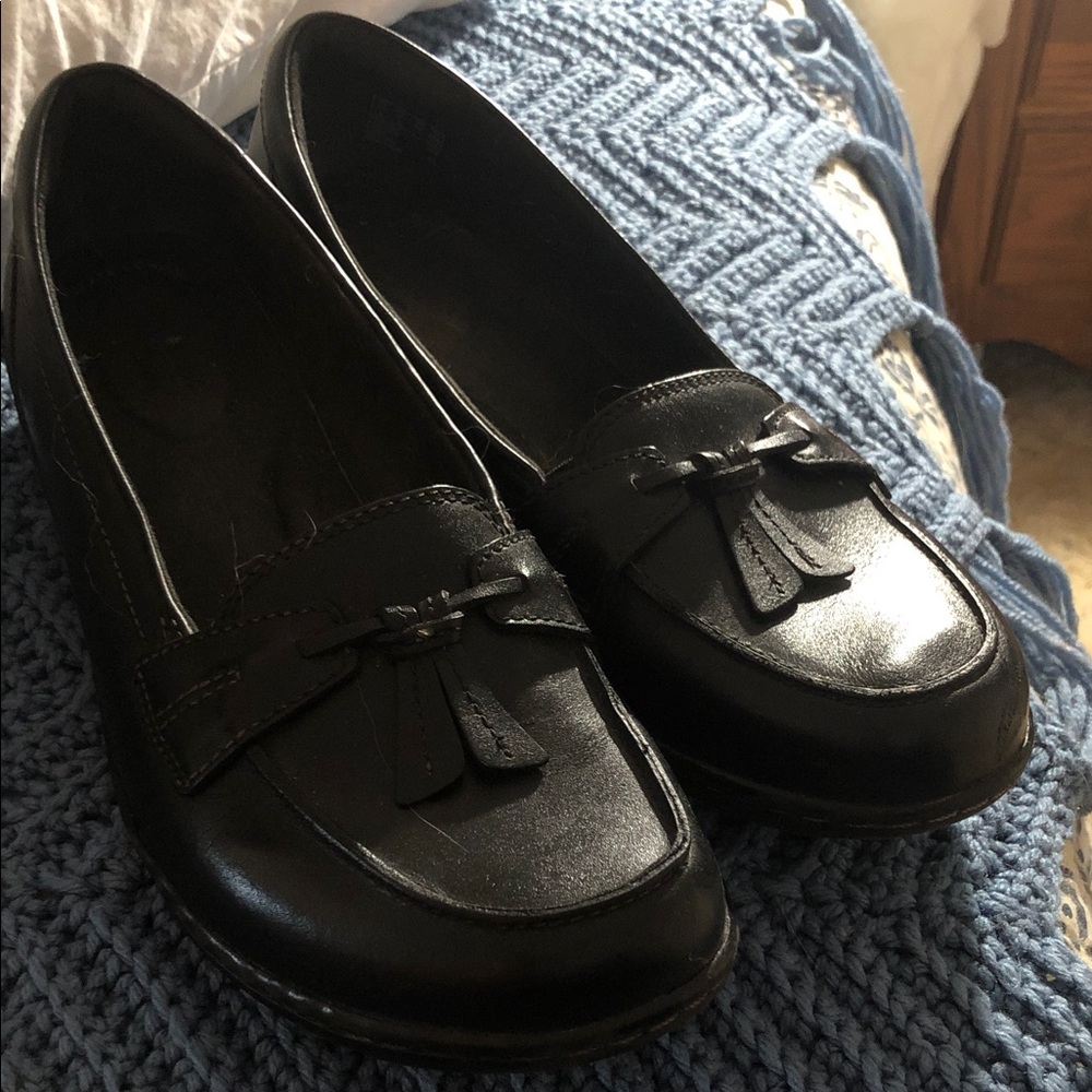 Clarks Black Leather Loafers